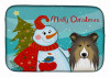 Snowman with Dog Dish Drying Mat - S000213B001695P115596V481