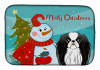 Snowman with Dog Dish Drying Mat - S000213B001695P115596V287