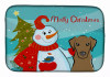 Snowman with Dog Dish Drying Mat - S000213B001695P115596V298