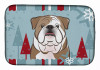 Winter Holiday Dog on Dish Drying Mat - S000213B001695P115596V099