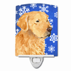 Snowflakes Holiday Dog Art Ceramic Night Light - SS4614CNL