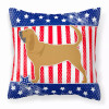USA Patriotic With Dog Fabric Decorative Pillow - BB3284PW1818