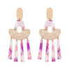 Acetate Marble Chandelier Dangle Drop Earrings - E6680PUR Acetate Marble Chandelier Dangle Drop Earrings - E6680PUR
