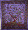 Violet Tree of Life Birds Tapestry