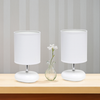 Creekwood Home Traditional Mini Round Rock Table Lamp 2 Pack Set for Nursery, Study, Bookshelf, Office, Nightstand, Living Room