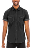 Banks Outline Stitch Button Up - MWSAN92225-BLACK-5X