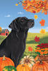 Black Labrador - Tomoyo Pitcher  Falling Leaves Garden Flag