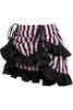 Black/Pink Striped Ruched Bustle Skirt