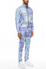 Paisley All Over Print Track Jacket Set - SET-TJ-TP-114-LAVENDAR-M
