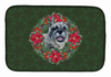 Poinsettia Wreath Dog on Dish Drying Mat - S000213B001695P115614V024