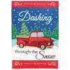 Dashing Through The Snow Truck Double Applique Garden Flag Dashing Through The Snow Truck Double Applique Garden Flag