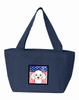 American Flag and White Poodle Lunch Bag