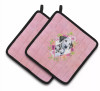 Dogs and Flowers Pair of Pot Holders - S000213B001695P003474V003