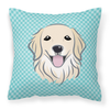 Dog Face Checkerboard Design Fabric Decorative Pillow - S000213B001695P043218V000