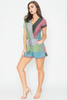 Heather & Short Sleeve Surplice Romper - F3-Eloges-1901