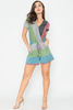 Heather & Short Sleeve Surplice Romper - F3-Eloges-1904