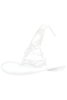 White Satin Ruched Witch Hat
