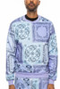 Paisley All Over Print Crewneck - CR114-LAVENDER-S