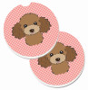 Dog Themed Checkered Cup Holder Car Coasters (Set of 2) - S000213B001695P076416V120