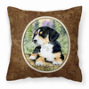 Portrait Artwork with Dog Brown Fabric Decorative Pillow - S000213B001695P022692V000