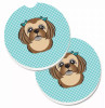 Dog Themed Checkered Cup Holder Car Coasters (Set of 2) - S000213B001695P076416V051