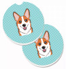Dog Themed Checkered Cup Holder Car Coasters (Set of 2) - S000213B001695P076416V056