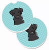 Dog Themed Checkered Cup Holder Car Coasters (Set of 2) - S000213B001695P076416V037