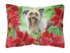 Poinsettas Dog Art Canvas Fabric Decorative Pillow - S000213B001695P112017V000