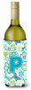 Monogram Letter Flowers and Butterflies Wine Bottle Hugger - CJ2006-PLITERK