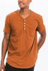 Henley Scallop Tee - WT8567-ORANGE-M