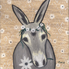 Donkey with Daisies by Kathleen Bryan, Canvas Art