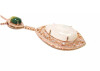Natural Green Aragonite & Tiger's Eye Drop Pendant, 925 Sterling Silver