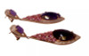 Amethyst Dangle Earrings, 925 Sterling Silver - 1943PR-R-ER
