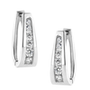 14k White Gold Channel-Set Brilliant Round-Cut Diamond Hoop Earrings (I-J Color, I2-I3 Clarity) - 018533EWDM