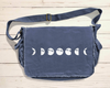 Moon Phases Canvas Messenger Bag - Boho, Festival, Celestial - 1898-189815