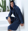Men's Luxury Turkish Cotton Terry Cloth Robe with Hood - BC-RTT113M-NVY-L237