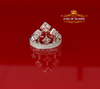 10k White Gold Finish Lab Created Diamond Silver Ladies Crown Ring Size 7