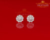 10K White Gold Finish with CT Real Diamond Silver Stud Micro Earrings