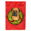 Christmas Wreath With Dog Flag Garden Size - S000213B001695P119066V000