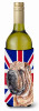English Union Jack British Flag Design with Dog Wine Bottle Hugger - S000213B001695P039540V000