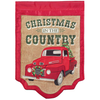 Truck Christmas In Cntry Flag Burlap