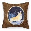 Starry Night Design with Dog Picture Fabric Decorative Pillow - SS8353PW1414