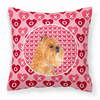 Hearts Love and Valentine's Day Dog Portrait Fabric Decorative Pillow - S000213B001695P068580V000