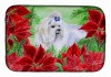 Poinsettias Dog on Dish Drying Mat - S000213B001695P115612V013