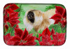 Poinsettias Dog on Dish Drying Mat - S000213B001695P115612V043