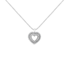 .925 Sterling Silver 1.0 Ctw Diamond Shadow Open Heart Halo 18" Pendant Necklace (I-J Color, I1-I2 Clarity) .925 Sterling Silver 1.0 Ctw Diamond Shadow Open Heart Halo 18" Pendant Necklace (I-J Color, I1-I2 Clarity)