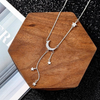 Sterling Silver Moon Necklace, Moon and Star Necklace, Celes