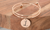 Stainless Steel Double Layer Initial Bracelet By Pink Box - 3 Options Available - 2021DBLBANGLEGRGD