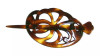 Open Tortoise Shell Pin Through Pony Barrette - 1099-11