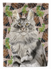 Maine Coon Pine Cones Flag Garden Size